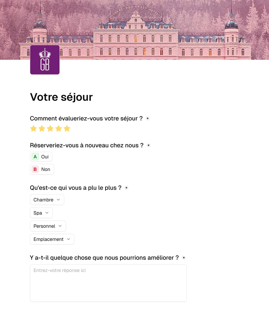 Post-stay satisfaction survey